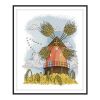 11CT Autumn Paddy Windmill DIY Cross Stitch Stamped Kits Pre-Printed Embroidery Wall Decor, 13x16 inch