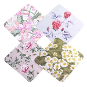 4 Pcs Flowers Suede Eyeglass Cloth Microfiber Cleaning Cloth Mobile Phone Wipes Cleaning Cloth