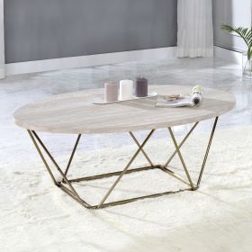 Rowan - Faux Marble Top Coffee Table - Gray