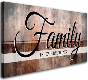 Family is Everything Wall Decor|Canvas Wall Art for Living Room|Rustic Farmhouse Wall Art|Family Signs Wall Art|Family Quote Canvas Prints Painting Pi