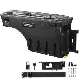 VEVOR Truck Bed Storage Box, Lockable Lid, Waterproof ABS Wheel Well Tool Box 6.6 Gal/20 L with Password Padlock