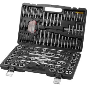 VEVOR Tap and Die Set, 116-Piece Include Metric and SAE Size, Bearing Steel Taps and Dies