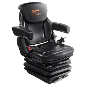 VEVOR Universal Tractor seat Suspension, Fold Down Forklift Seat with Adjustable Angle Back, Micro Switch, Seatbelt and Armrests