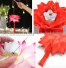 Portable Blossom Lotus Flower Light Lamp with Handle for Chinese Lantern Festival - Hot Pink