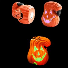 Halloween LED Pumpkin Lantern Novelty Party Decoration Figurine Lantern (Color: bent pumpkin, size: Colorful light)