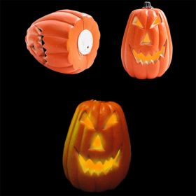 Halloween LED Pumpkin Lantern Novelty Party Decoration Figurine Lantern (Color: Upright pumpkin, size: warm light)