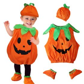 Cute Pumpkin Halloween Costume for Kids Cosplay Fancy Dress Set (size: Height 140cm)