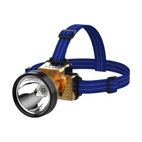 Rechargeable High Bright LED Headlamp with 3 Light Modes Support (Type: Headlamp, Color: Gold & Blue)