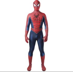 Black/red Tobey Maguire Spiderman Costume - Perfect For Cosplay Halloween (adults/kids) (Color: Red, size: 160)