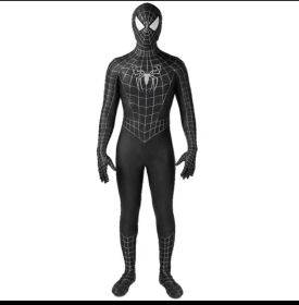 Black/red Tobey Maguire Spiderman Costume - Perfect For Cosplay Halloween (adults/kids) (Color: Black, size: 170)