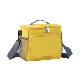 Portable Oxford Lunch Boxes One Shoulder Fresh-Keeping Bags (Color: Yellow)