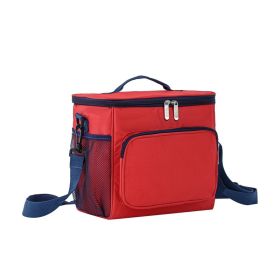 Portable Oxford Lunch Boxes One Shoulder Fresh-Keeping Bags (Color: Red)