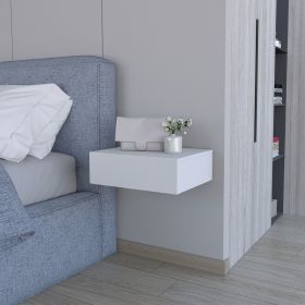 Vienna Floating Nightstand, Sleek Wall-Mounted Design with Spacious Drawer Storage (Color: as Pic)