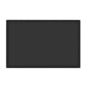 Silicone Under Sink Mat for Cabinet 34x22in Sink Cabinet Protector Mat Kitchen Bathroom Cabinet Liner with Drain Hole Hold Up to 3 Callons Liquid (Color: Black)