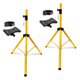 5 Core Speaker Stand Tripod Floor Tall Pair Adjustable Up to 72 Inch DJ Studio Monitor Stands Pole Mount  - SS ECO 2PK WoB (Color: Yellow)