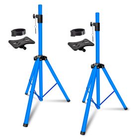 5 Core Speaker Stand Tripod Floor Tall Pair Adjustable Up to 72 Inch DJ Studio Monitor Stands Pole Mount  - SS ECO 2PK WoB (Color: Sky Blue)