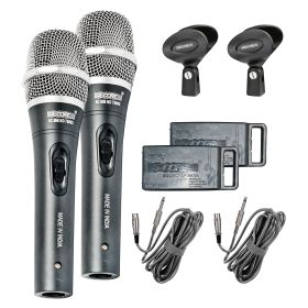 5 Core Mic Karaoke Dynamic Handheld XLR Microphone for Professional Vocal Recording Live Stage Singing Music Neodymium 1/4 Corded Wired MicrÃ³fono - N (Color: 2PCS Black)